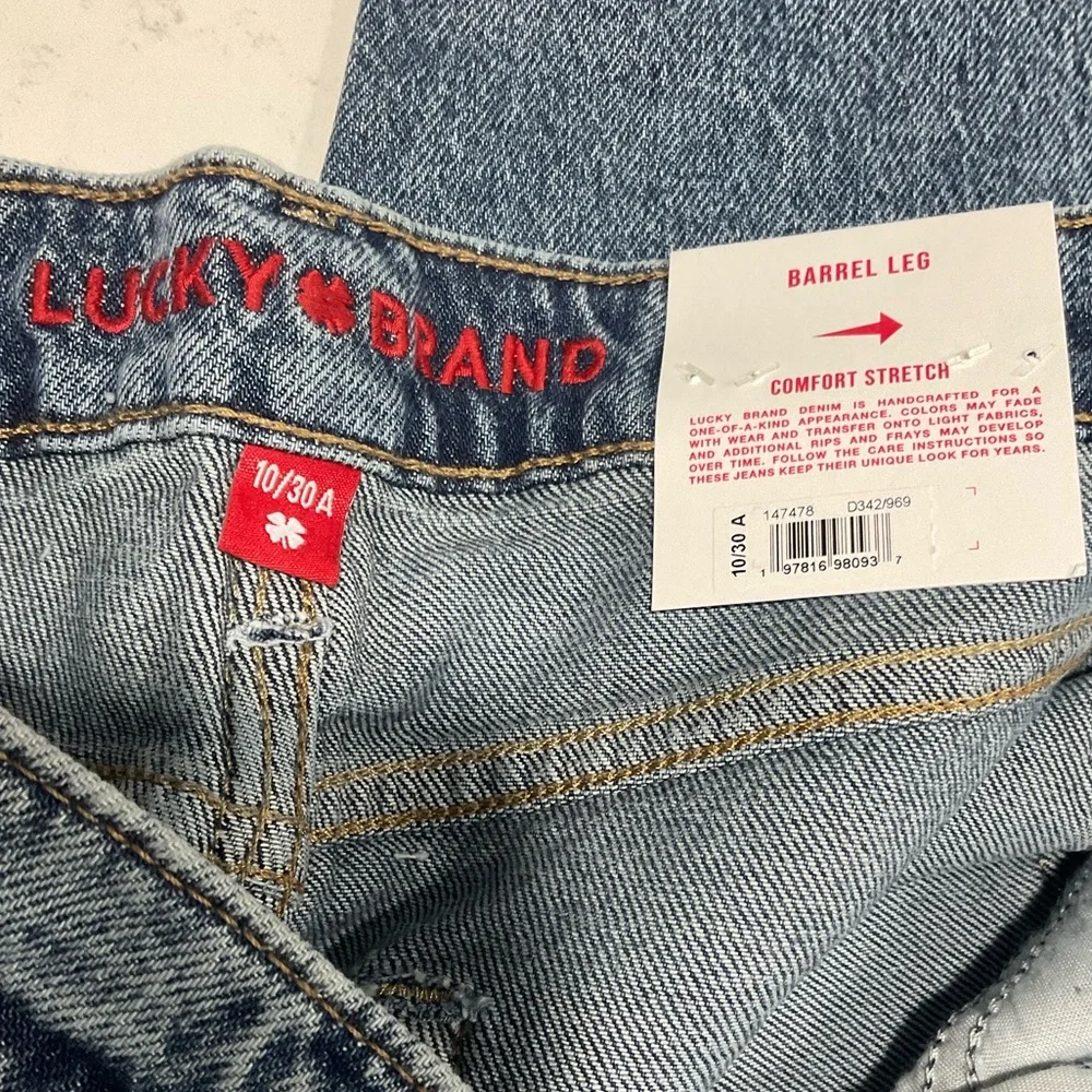 Lucky Brand Barrel Leg Ankle Jeans 10/30 Comfort Stretch Denim - Picture 4 of 5